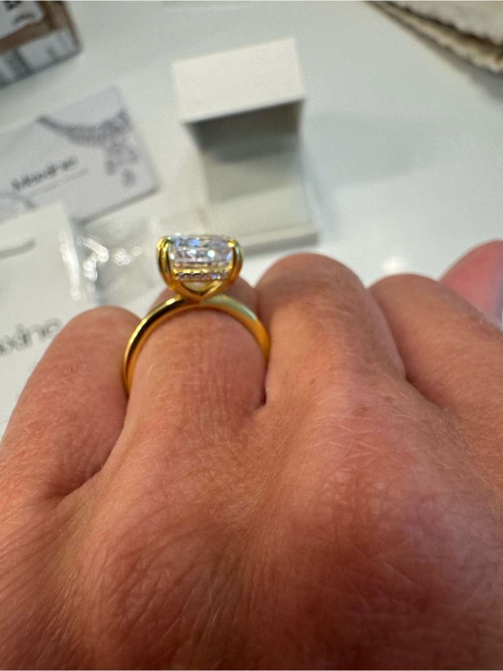 4 carat Moissanite and Gold Ring - Picture 3 of 7